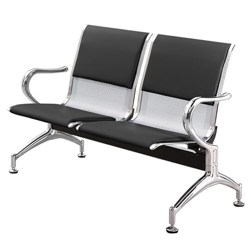 XDAWQP Robustes Wartezimmer-Bank-Set, Bequeme Empfangsstühle mit Armlehnen und Rückenlehne, perfekt für öffentliche Räume und professionelle Umgebungen，Black One Size von XDAWQP