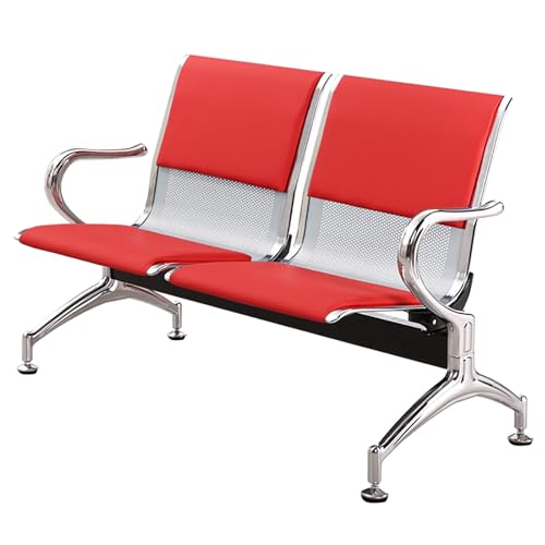 XDAWQP Robustes Wartezimmer-Bank-Set, Bequeme Empfangsstühle mit Armlehnen und Rückenlehne, perfekt für öffentliche Räume und professionelle Umgebungen，Red One Size von XDAWQP