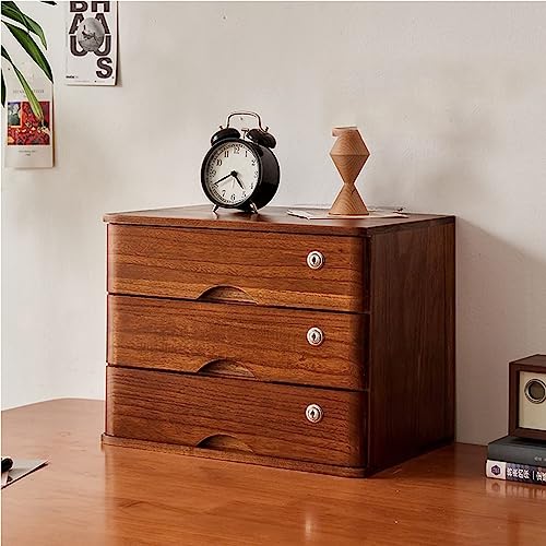 XDAWQP Schreibtisch-Aktenschrank - Aufbewahrungsbox aus Massivholz, Schreibtisch-Schubladenschrank aus Holz, Schreibtisch-Aufbewahrungsbox mit abschließbaren Schubladen, Flacher，3 Layer von XDAWQP
