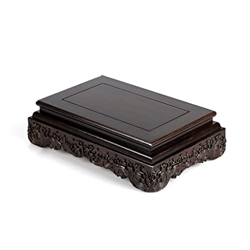 XDAWQP Vasen-Bonsai-Ständer, Holzvase, Sockel Aus Massivem Holz, Rechteckiger Präsentationsständer, Bonsai-Buddha-Statue Im Topf, Seltsame Steinornament-Sockelbasis Fü，OneColor-A von XDAWQP