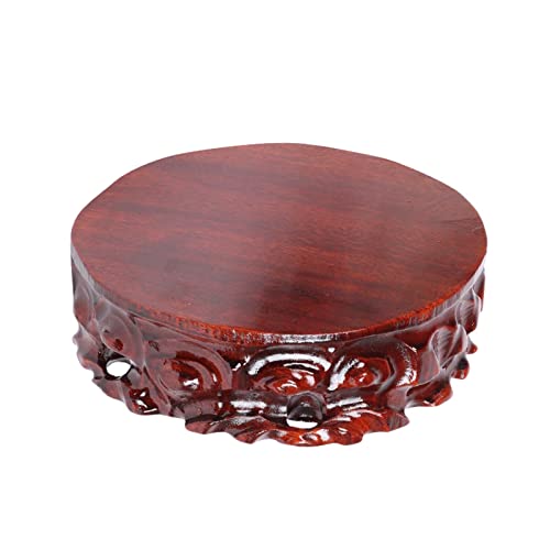XDAWQP Vasen-Bonsai-Ständer, Runder Holzvasensockel, Massivholzornamente Können Gerillt Werden, Sockel Aus Jadestein, Schnitzereien, Kunsthandwerk, Blumentopf, Aquariu，OneColor-9.06in von XDAWQP