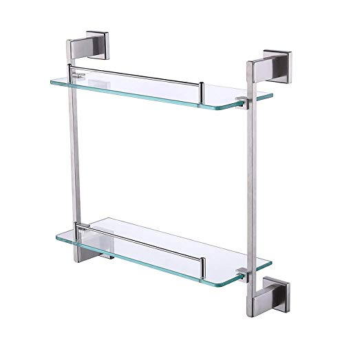 XDAWQP Wandmontierte Trennwände 304 Edelstahl 2 Regale Glasregale Badezimmer Toilettenartikel Lagerregal Lagerregal Badezimmer Kosmetik Multifunktionsglas Badetuchregal, XDAWQP Wandmontierte Trennwände 304 Edelstahl 2 Regale Glasregale Badezimmer Toilettenartikel Lagerregal Lagerregal Badezimmer Kosmetik Multifunktionsglas Badetuchregal, von XDAWQP