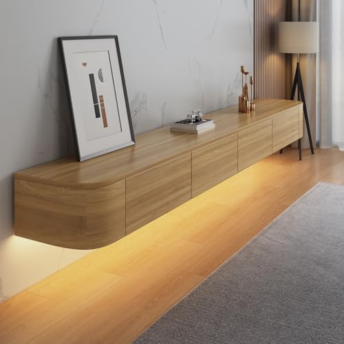 XDCXYD Mehrfarbiger An Der Wand Montierter TV-Schrank Multimedia-Konsole Schwimmender TV-Ständer Mit Schublade(All Wood,200 * 24 * 20cm) von XDCXYD