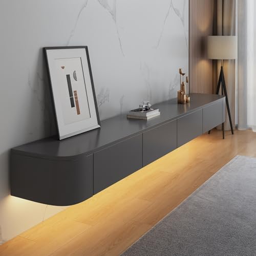 XDCXYD Mehrfarbiger An Der Wand Montierter TV-Schrank Multimedia-Konsole Schwimmender TV-Ständer Mit Schublade(Grey,220 * 24 * 20cm) von XDCXYD