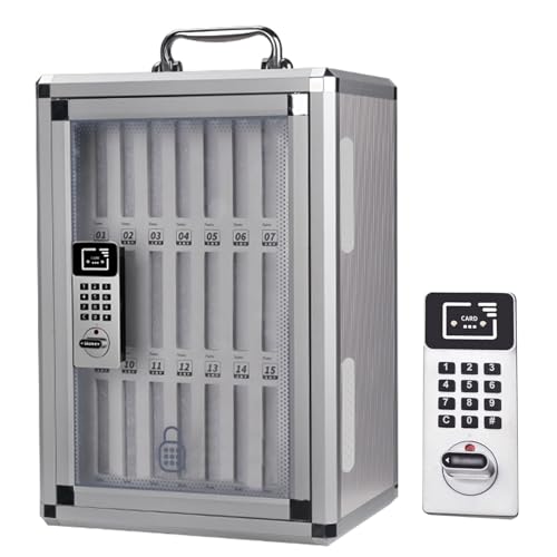 XDCXYD Passwortsperre Handy Safe Aluminiumlegierung Handy Safe Aufbewahrungsbox Mit Transparentem Türschrank Für Die Fabrik(24bit) von XDCXYD