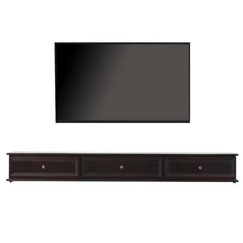 XDCXYD Schwebender TV-Ständer An Der Wand Montierter TV-Schrank Im Amerikanischen Stil Rückseite Hohl Mit Kabellöchern(Walnut,160 * 20 * 24CM) von XDCXYD
