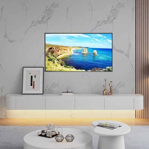 XDCXYD Schwebender TV-Ständer An Der Wand Montierter TV-Schrank Multimedia-Konsole Mit Unterer Klappe Und Schublade(Weiß,180 * 24 * 20cm) von XDCXYD