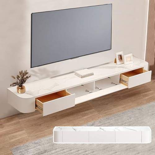 XDCXYD Schwebender TV-Ständer Lagerregale An Der Wand Montierter TV-Schrank Ausgehöhlter TV-Schrank Mit Kabellöchern Mehrere Größen Und Farben Diele & Flur (Muster, 280 * 20 * 24CM) von XDCXYD