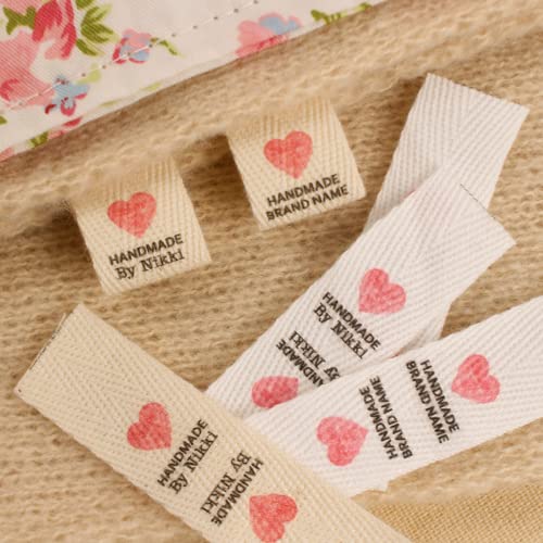 personalisierte etiketten zum nähen,namensschilder für kleidung,handmade label zum annähen,aufbügelbilder,Nähen & Stoffe,DIY,Kleideretiketten,Handarbeiten wie Taschen,Hüte,Kleidung usw. (Beige,100P) von XDE