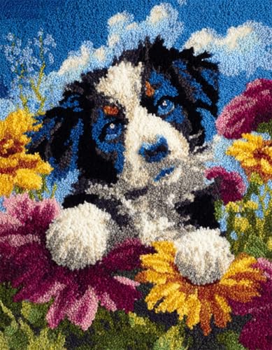 XDEGHUANGSS DIY Latch Hook Kit für Erwachsene und Kinder,Knüpfteppich Set mit vorbedrucktem Motiv,Kreatives Rug Hooking Set für Einsteiger & Fortgeschrittene,Border Collie-80x115cm XDEGHUANGSS DIY Latch Hook Kit für Erwachsene und Kinder,Knüpfteppich Set mit vorbedrucktem Motiv,Kreatives Rug Hooking Set für Einsteiger & Fortgeschrittene,Border Collie-80x115cm von XDEGHUANGSS