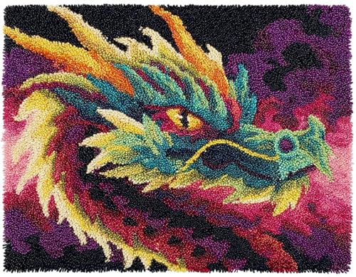 XDEGHUANGSS DIY Latch Hook Kit für Erwachsene und Kinder,Knüpfteppich Set mit vorbedrucktem Motiv,Kreatives Rug Hooking Set für Einsteiger & Fortgeschrittene,Chinesischer Drache-80x115cm XDEGHUANGSS DIY Latch Hook Kit für Erwachsene und Kinder,Knüpfteppich Set mit vorbedrucktem Motiv,Kreatives Rug Hooking Set für Einsteiger & Fortgeschrittene,Chinesischer Drache-80x115cm von XDEGHUANGSS