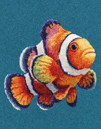 XDEGHUANGSS DIY Latch Hook Kit für Erwachsene und Kinder,Knüpfteppich Set mit vorbedrucktem Motiv,Kreatives Rug Hooking Set für Einsteiger & Fortgeschrittene,Clownfisch-80x115cm XDEGHUANGSS DIY Latch Hook Kit für Erwachsene und Kinder,Knüpfteppich Set mit vorbedrucktem Motiv,Kreatives Rug Hooking Set für Einsteiger & Fortgeschrittene,Clownfisch-80x115cm von XDEGHUANGSS