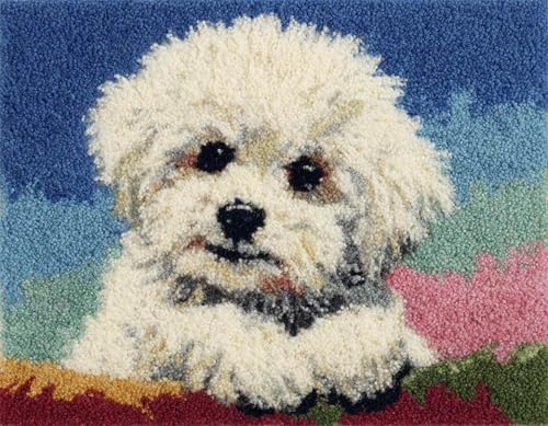 XDEGHUANGSS DIY Latch Hook Kit für Erwachsene und Kinder,Knüpfteppich Set mit vorbedrucktem Motiv,Kreatives Rug Hooking Set für Einsteiger & Fortgeschrittene,Süßer weißer Hund-80x115cm XDEGHUANGSS DIY Latch Hook Kit für Erwachsene und Kinder,Knüpfteppich Set mit vorbedrucktem Motiv,Kreatives Rug Hooking Set für Einsteiger & Fortgeschrittene,Süßer weißer Hund-80x115cm von XDEGHUANGSS
