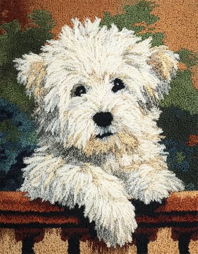 XDEGHUANGSS DIY Latch Hook Kit für Erwachsene und Kinder,Knüpfteppich Set mit vorbedrucktem Motiv,Kreatives Rug Hooking Set für Einsteiger & Fortgeschrittene,West Highland White Terrier-80x115cm XDEGHUANGSS DIY Latch Hook Kit für Erwachsene und Kinder,Knüpfteppich Set mit vorbedrucktem Motiv,Kreatives Rug Hooking Set für Einsteiger & Fortgeschrittene,West Highland White Terrier-80x115cm von XDEGHUANGSS