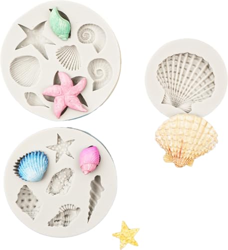 3 Stück Meerestiere Silikonform Marine Tier Silikon Fondant 3D Formen Meerestiere Backform Set für Meerestiere für Schokolade Fudge Pudding Kuchendekoration Eiswürfel Clay Handwerk handgemachte Seife von XDGBGFN