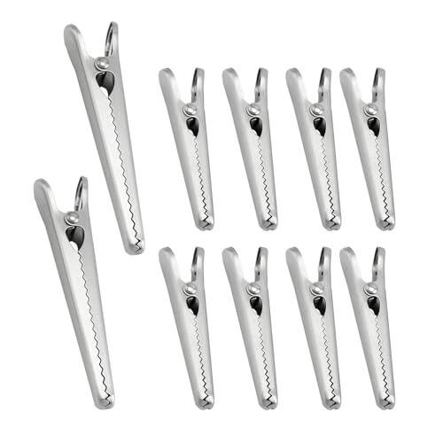 XDGBGFN 10 Stück Edelstahl Verschlussclips 2 Größen 8 cm und 11.5 cm Tütenclips Multifunktions Verschlussclips Metallklammern Krokodil Verschlussklammern für Küche Lebensmittel XDGBGFN 10 Stück Edelstahl Verschlussclips 2 Größen 8 cm und 11.5 cm Tütenclips Multifunktions Verschlussclips Metallklammern Krokodil Verschlussklammern für Küche Lebensmittel von XDGBGFN