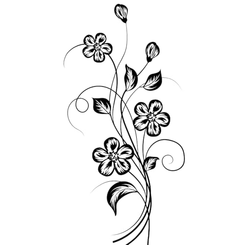 XDGBGFN 2 Stück Wandtattoo Schwarz Blumen Wanddeko Schwarze Blumen Wandaufkleber Rebe Laub Blumen Wandsticker für Schlafzimmer Wohnzimmer Wand Dekoration XDGBGFN 2 Stück Wandtattoo Schwarz Blumen Wanddeko Schwarze Blumen Wandaufkleber Rebe Laub Blumen Wandsticker für Schlafzimmer Wohnzimmer Wand Dekoration von XDGBGFN