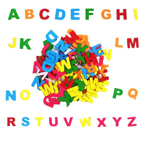 XDGBGFN 300 Stück Buchstaben Selbstklebend aus Filz, Bunte A-Z Alphabet Aufkleber, Filz-Buchstaben Aufkleben für Schriftzüge und als Basteln Scrapbooking Dekoration (300, Alphabet) von XDGBGFN