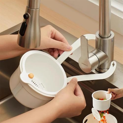 Spülbecken Sieb, Multifunktionaler Sieb für Spülbecken, Doppelschichtiges Steel Sink Strainer Basket Abtropfsieb Spülbecken Filterkorb zum Waschen für Küchenspülen (Weiß) von XDKS