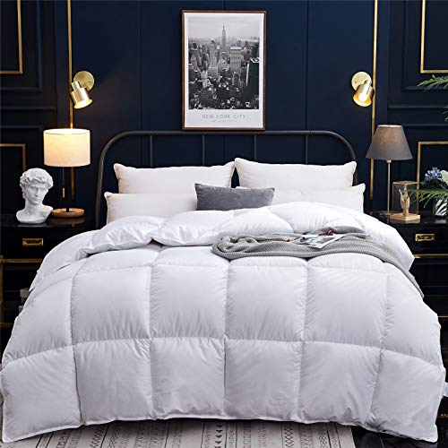 XDKS Feder-Samt-Steppdecke, Baumwolle, Anti-Feder-Stoff, dick, warm, für Hotel/Zuhause, Essentials Federdaunen-Bettdecke (weiß, 220 x 240 cm, 3 kg) von XDKS