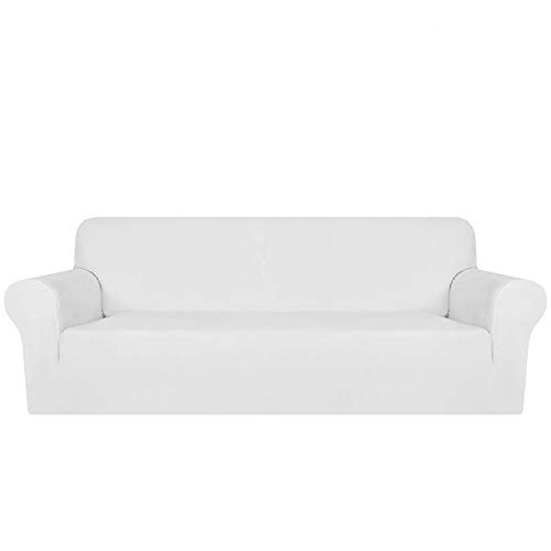 XDKS Sofabezug 3 Sitzer, Sofa-Überwürfe Sofahusse Couchhusse Spannbezug Für Sofa Mit Armlehne Samtfür Sofa Elastische (3 Sitzer / Sofa,Weiß) von XDKS