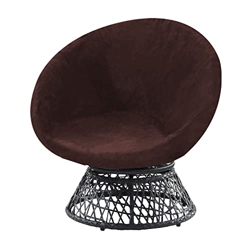 XDKS Stuhl-Abdeckung Aus Samt, Abnehmbare für Erwachsene, Nur Schonbezug Moon Chair-Abdeckung, Untertassen-Stuhl-Möbelschutz (Braun,Groß) von XDKS