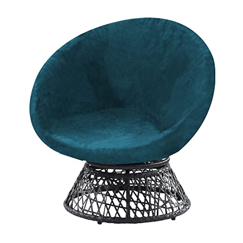 XDKS Stuhl-Abdeckung Aus Samt, Abnehmbare für Erwachsene, Nur Schonbezug Moon Chair-Abdeckung, Untertassen-Stuhl-Möbelschutz (Deep Blue,Groß) von XDKS