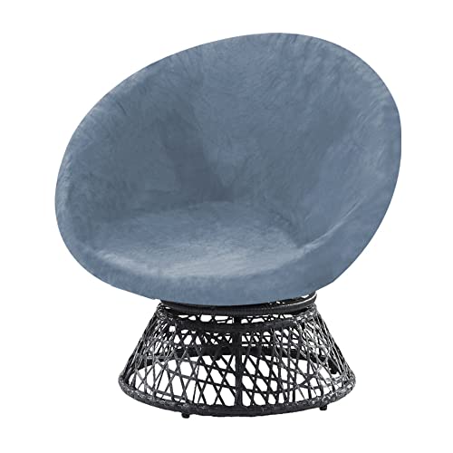 XDKS Stuhl-Abdeckung Aus Samt, Abnehmbare für Erwachsene, Nur Schonbezug Moon Chair-Abdeckung, Untertassen-Stuhl-Möbelschutz (Graublau,Groß) von XDKS