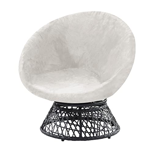 XDKS Stuhl-Abdeckung Aus Samt, Abnehmbare für Erwachsene, Nur Schonbezug Moon Chair-Abdeckung, Untertassen-Stuhl-Möbelschutz (Ivory,Medium) von XDKS