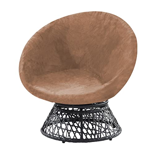 XDKS Stuhl-Abdeckung Aus Samt, Abnehmbare für Erwachsene, Nur Schonbezug Moon Chair-Abdeckung, Untertassen-Stuhl-Möbelschutz (Kamel,Medium) von XDKS