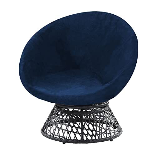 XDKS Stuhl-Abdeckung Aus Samt, Abnehmbare für Erwachsene, Nur Schonbezug Moon Chair-Abdeckung, Untertassen-Stuhl-Möbelschutz (Marineblau,Medium) von XDKS