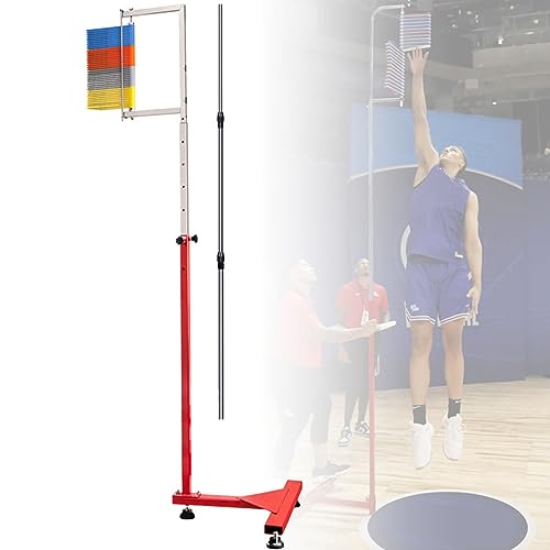 Vertikaler Sprungtester Für Erwachsene, 1,7–3,6 M Verstellbarer Vertikaler Sprungtrainer Für Basketball, Vertikale Sprungtester-Messstange Für Jugendliche, Sprungkraft-Messskala,Multicolor+Rod von XDLYWUZIQ