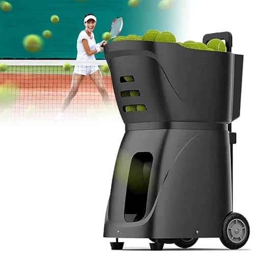 XDLYWUZIQ Tennisballmaschine, Automatischer Tennisballwerfer, Einstellbare Geschwindigkeit Und Platzierung, Bis Zu 100 Bälle Kapazität, Für Solo-Trainingssportarten Für Anfänger von XDLYWUZIQ