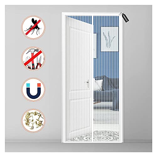 Magnet Fliegengitter Tür,100x195cm(W×H) Automatisches Schließen,Verschiedene Größen,Fliegengittertüren ist ideal für Balkontür,Wohnzimmer und Terrassentür,kinderleichte Klebemontage ohne Bohren von XDMYGTT
