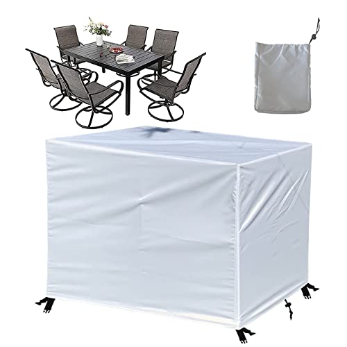 XDMYGTT Abdeckung Gartenmöbel,280x160x100cm Abdeckhaube Schutzhülle Abdeckplane für Gartenmöbel,Wasserdichtes Schutzhülle Gartentischabdeckung Möbelsets,420D Oxford-Gewebe-Silber von XDMYGTT