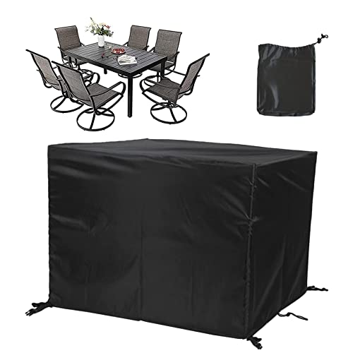 XDMYGTT Abdeckung Gartenmöbel,280x220x110cm Abdeckhaube Schutzhülle Abdeckplane für Gartenmöbel,Wasserdichtes Schutzhülle Gartentischabdeckung Möbelsets,420D Oxford-Gewebe-Schwarz von XDMYGTT