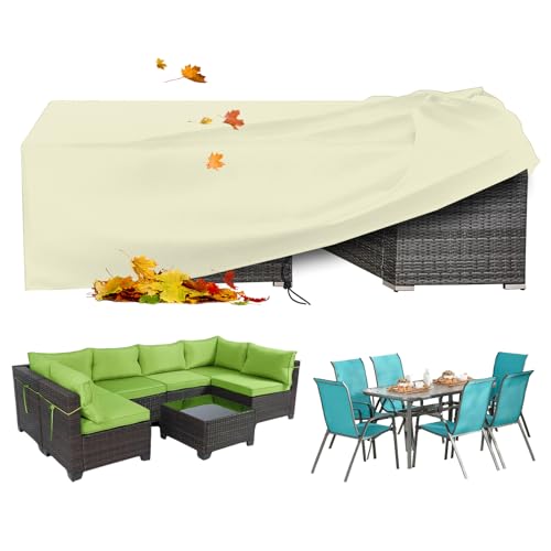 XDMYGTT Abdeckung für Gartenmöbel, Beige Gartenmöbel Abdeckung Wasserdicht, 420D Schutzhülle Abdeckhaube für Gartentisch Garten Möbel Tisch Rechteckig, 280x120x70cm XDMYGTT Abdeckung für Gartenmöbel, Beige Gartenmöbel Abdeckung Wasserdicht, 420D Schutzhülle Abdeckhaube für Gartentisch Garten Möbel Tisch Rechteckig, 280x120x70cm von XDMYGTT