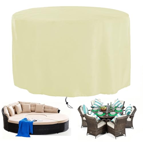 XDMYGTT Abdeckung für Gartenmöbel, Beige Gartenmöbel Abdeckung Wasserdicht, 420D Schutzhülle Abdeckhaube für Gartentisch Garten Möbel Tisch Rund, 170x70cm XDMYGTT Abdeckung für Gartenmöbel, Beige Gartenmöbel Abdeckung Wasserdicht, 420D Schutzhülle Abdeckhaube für Gartentisch Garten Möbel Tisch Rund, 170x70cm von XDMYGTT