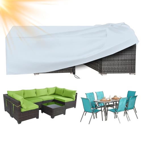 XDMYGTT Abdeckung für Gartenmöbel, Grau Gartenmöbel Abdeckung Wasserdicht, 420D Schutzhülle Abdeckhaube für Gartentisch Garten Möbel Tisch Rechteckig, 230x90x90cm von XDMYGTT