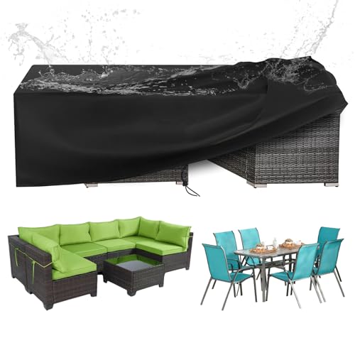 XDMYGTT Abdeckung für Gartenmöbel, Schwarz Gartenmöbel Abdeckung Wasserdicht, 420D Schutzhülle Abdeckhaube für Gartentisch Garten Möbel Tisch Rechteckig, 280x90x50cm XDMYGTT Abdeckung für Gartenmöbel, Schwarz Gartenmöbel Abdeckung Wasserdicht, 420D Schutzhülle Abdeckhaube für Gartentisch Garten Möbel Tisch Rechteckig, 280x90x50cm von XDMYGTT
