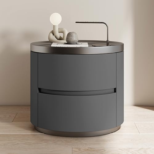 Moderner, minimalistischer Schlafzimmer-Nachttisch aus Massivholz, ovaler Nachttisch mit doppelten Schubladen, weiße Schlafzimmerkommode, Schubladenschrank, Schlafzimmer-Beistelltisch ( Color : Dark g Moderner, minimalistischer Schlafzimmer-Nachttisch aus Massivholz, ovaler Nachttisch mit doppelten Schubladen, weiße Schlafzimmerkommode, Schubladenschrank, Schlafzimmer-Beistelltisch ( Color : Dark g von XDONE