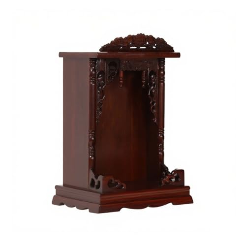 An der Wand montierter persönlicher Schreinaltar aus Massivholz,chinesischer Opfertisch mit Schranksockel,buddhistischer Gebetsaltarschrank,Buddha-Schreinregal mit ausziehbarer Ablagefläche(A,52*41*28 von XDOPIRRS