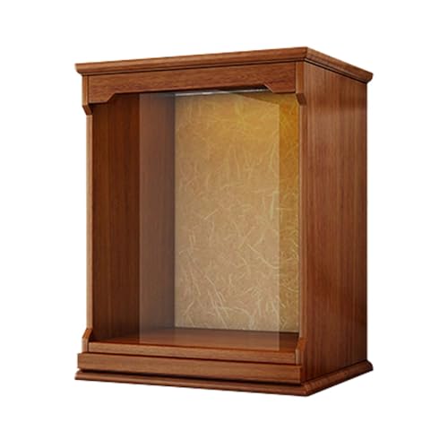 Chinesischer Altarschrank,wandmontierter buddhistischer Schrein aus Massivholz,persönlicher Meditationsaltar mit Ausziehplatte,Altartisch aus Massivholz – Wand- oder Tischmontage möglich(B,Large) von XDOPIRRS