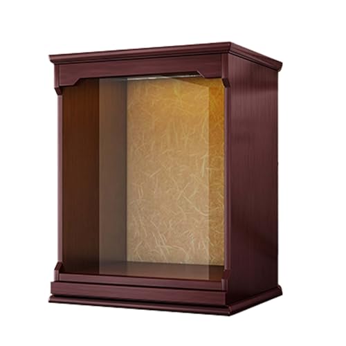 Chinesischer Altarschrank,wandmontierter buddhistischer Schrein aus Massivholz,persönlicher Meditationsaltar mit Ausziehplatte,Altartisch aus Massivholz – Wand- oder Tischmontage möglich(C,Large) von XDOPIRRS