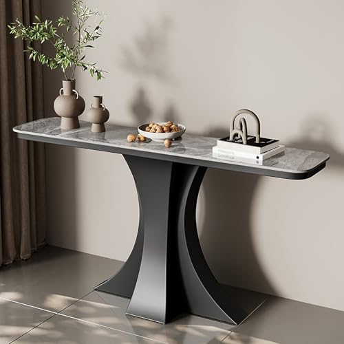 Moderner Konsolen-Sofatisch aus Schmiedeeisen,Wandkunst-Stehtisch für den Eingangsbereich mit geometrischen Metallbeinen,Flur-Foyer-Tisch für den Eingangsbereich(E,31.5*11.8*31.5in/80*30*80cm) von XDOPIRRS