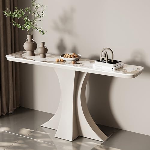 Moderner Konsolen-Sofatisch aus Schmiedeeisen,Wandkunst-Stehtisch für den Eingangsbereich mit geometrischen Metallbeinen,Flur-Foyer-Tisch für den Eingangsbereich(F,31.5*11.8*31.5in/80*30*80cm) von XDOPIRRS