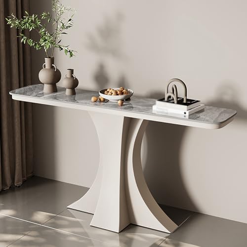 Moderner Konsolen-Sofatisch aus Schmiedeeisen,Wandkunst-Stehtisch für den Eingangsbereich mit geometrischen Metallbeinen,Flur-Foyer-Tisch für den Eingangsbereich(I,59*11.8*31.5in/150*30*80cm) von XDOPIRRS