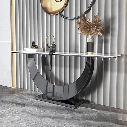 Moderner leichter Luxus-Verandaschrank mit geometrischen Metallbeinen, schmaler und langer Konsolentisch für das Wohnzimmer, italienischer Verandatisch aus Steinplatten(B,39.4*11.8*31.5in/100*30*80cm) Moderner leichter Luxus-Verandaschrank mit geometrischen Metallbeinen, schmaler und langer Konsolentisch für das Wohnzimmer, italienischer Verandatisch aus Steinplatten(B,39.4*11.8*31.5in/100*30*80cm) von XDOPIRRS