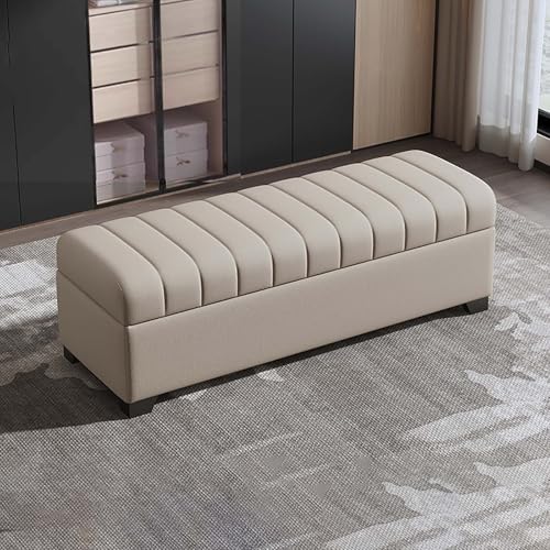 XDOPIRRS Gepolsterter Aufbewahrungshocker, Aufbewahrungsbank fürs Schlafzimmer, Eingangsbank fürs Schlafzimmer, Hocker aus Holz und Leder mit Stauraum — Für Verschiedene Räume geeignet(D,150cm/59in) XDOPIRRS Gepolsterter Aufbewahrungshocker, Aufbewahrungsbank fürs Schlafzimmer, Eingangsbank fürs Schlafzimmer, Hocker aus Holz und Leder mit Stauraum — Für Verschiedene Räume geeignet(D,150cm/59in) von XDOPIRRS