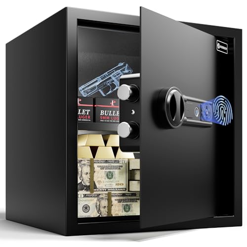 XDOVET Biometric Safe Lock Box Fingerabdruck Safe für，mitSilent Mode und LED Light， Geld sicher für Haus, Büro, und Kid，Anti-Theft (E4) von XDOVET